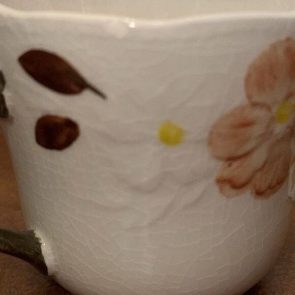 Set Of 3 Cameo Florals Oven To Table Ceramic Mugs With Peach Blossom Design - Picture 9 of 14